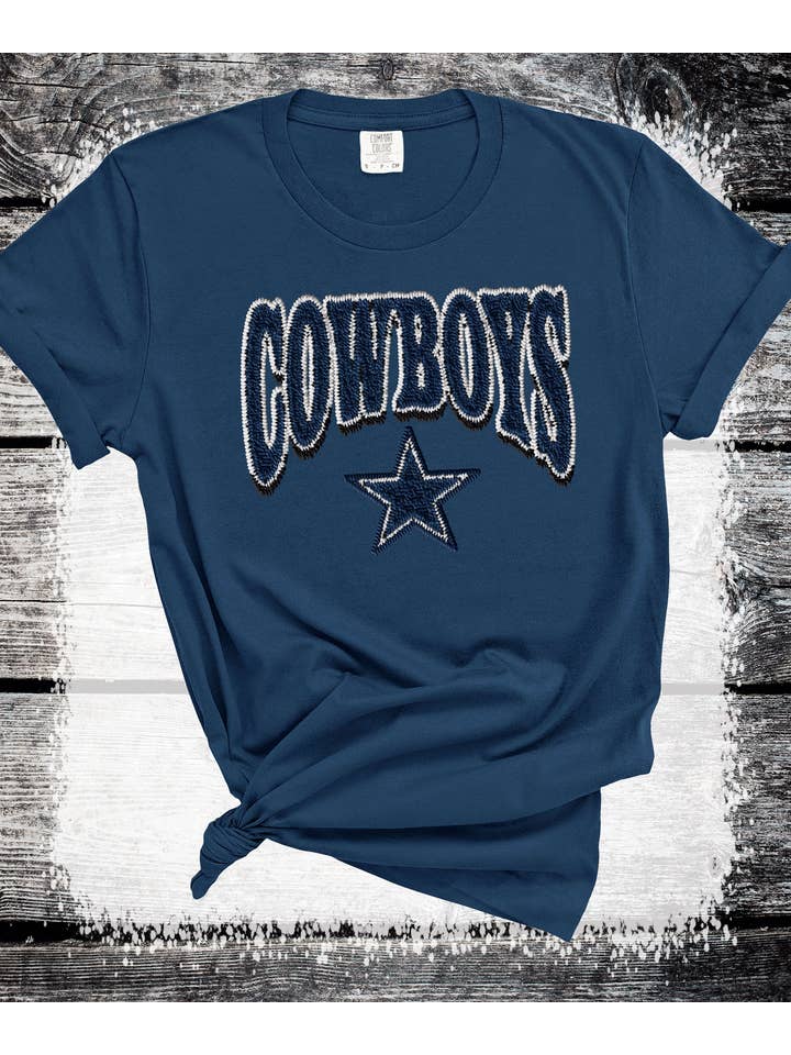 A Blessed Texas Mess Boutique - Wholesale Graphic Sweatshirt - Women's - Cowboys Faux Patch Who Dat Your Ultimate Dallas Texas Shop2