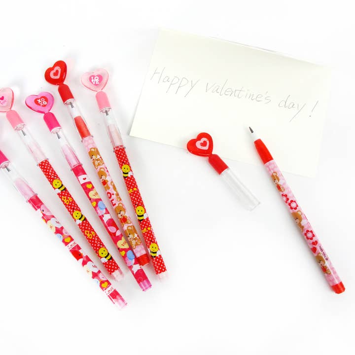 Tiny Mills - Vente Crayons - 24 Pcs Crayons de Saint-Valentin Multi Point3