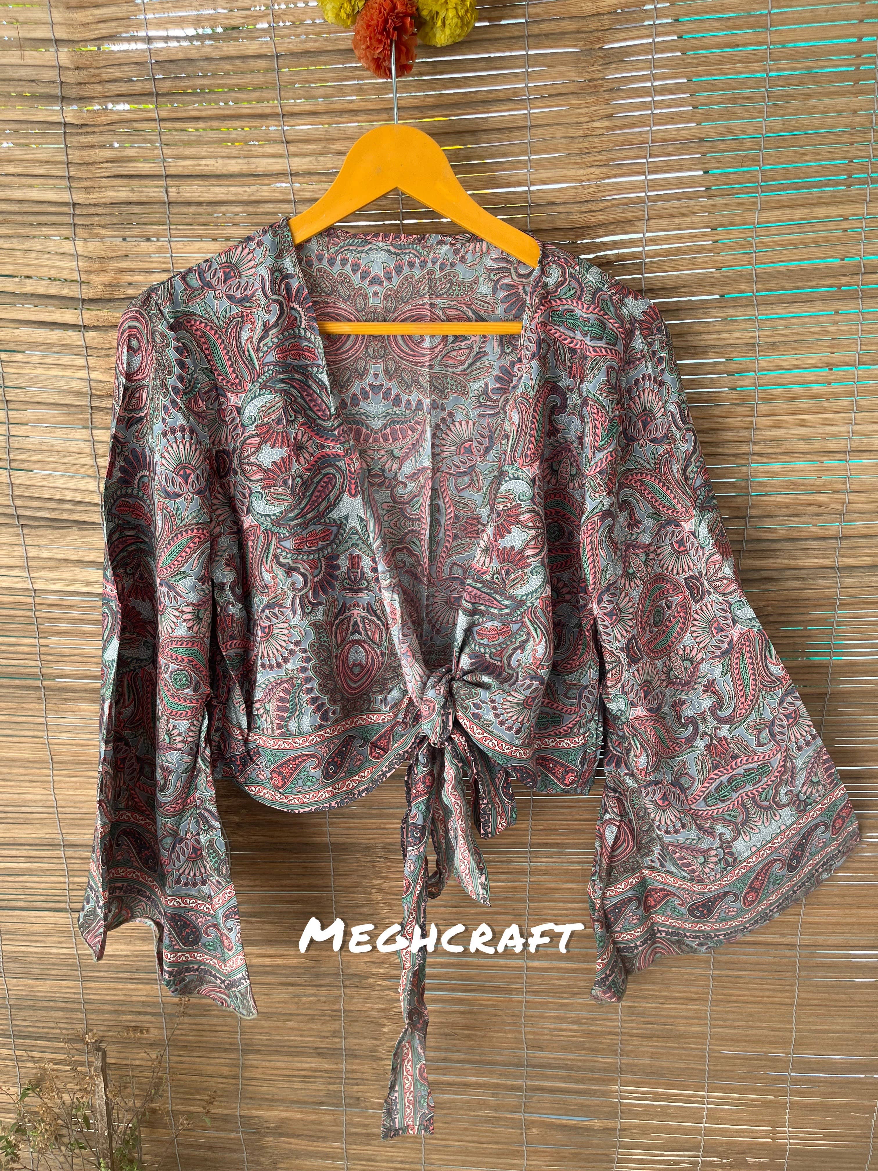 Meghcraft – Engroshandel Bluse - Dame – Silketop med klokkeærmer og bindebånd13