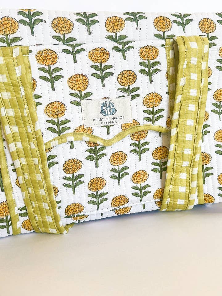 Golden Grace | Quilted Large Scalloped Duffle for wholesale by Heart of Grace