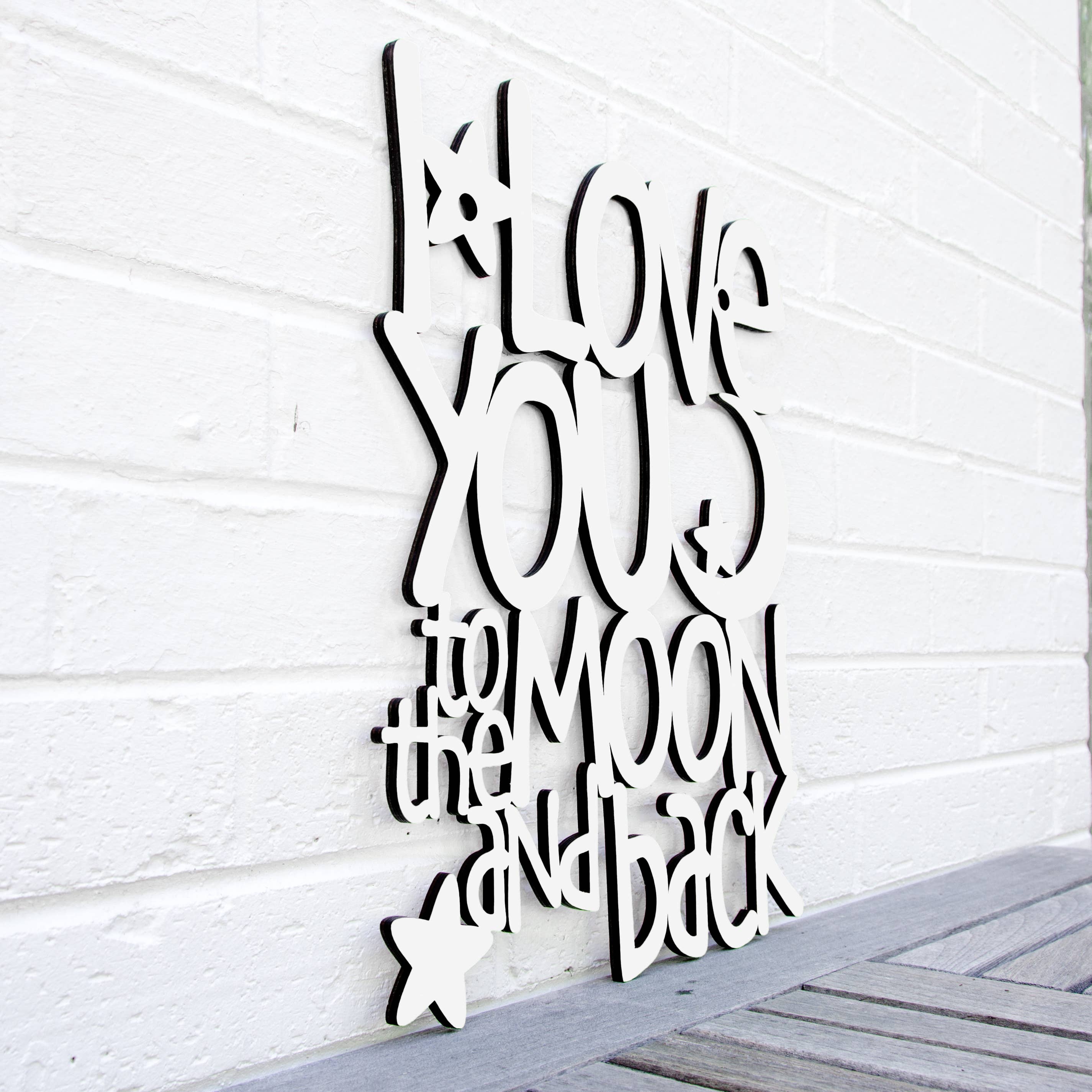 Spunky Fluff - Wholesale Wall Decor - Kids & Baby - I Love You to the Moon & Back, Wood Nursery Wall Decor4