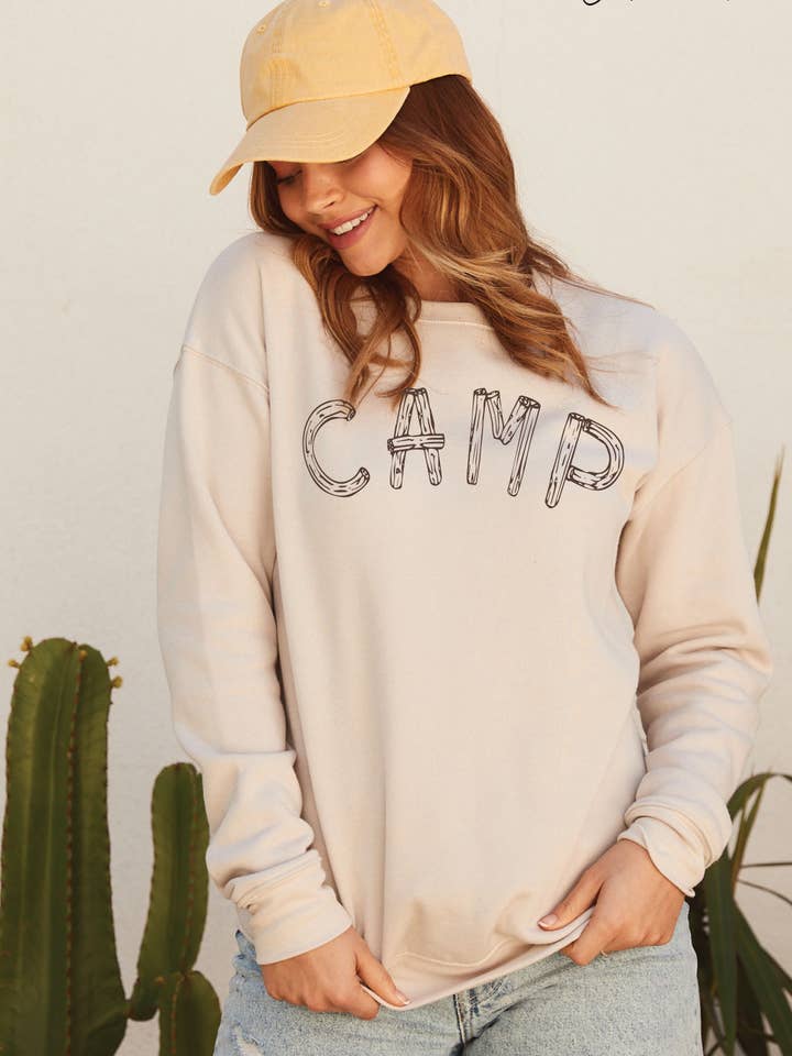 Sweatshirt Gráfica CAMP por atacado de OAT COLLECTIVE