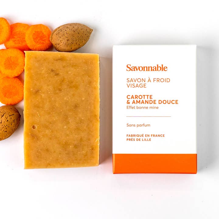 Carrot & Sweet Almond Solid Soap > Healthy Glow Effect for wholesale by Savonnable