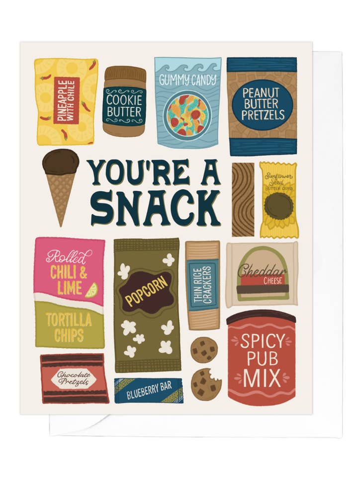You're a Snack Greeting Card – Funny Card for wholesale by Creative Kind