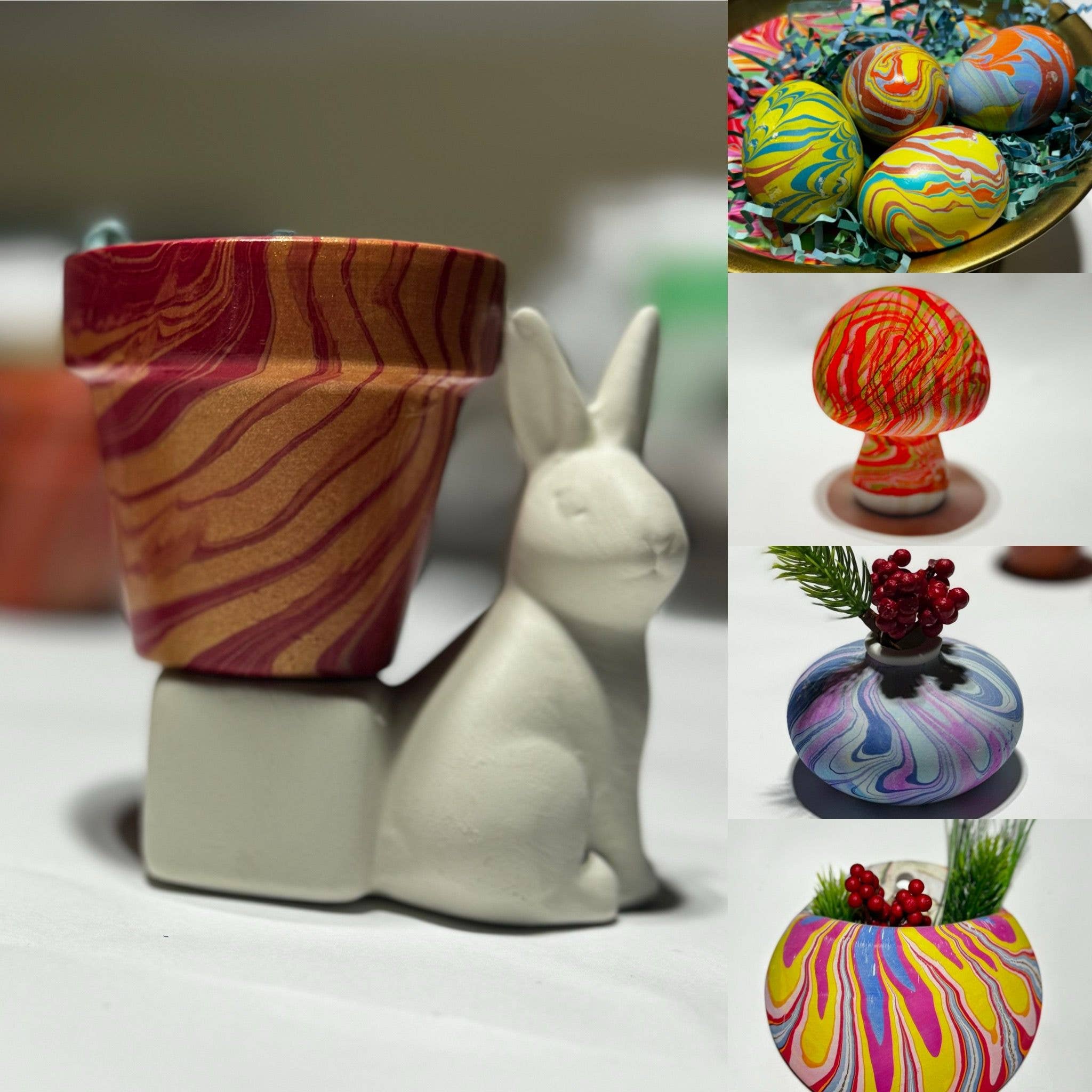 Marbling Art LLC - Wholesale Plant Pot - terracotta planters: hand-marbled unique pots 2