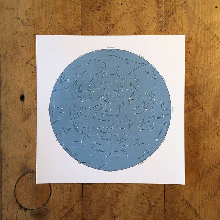 Green Bird Press - Vendita all'ingrosso Stampa artistica - Stampe tipografiche con mappa stellare - 30,5 x 30,5 cm
