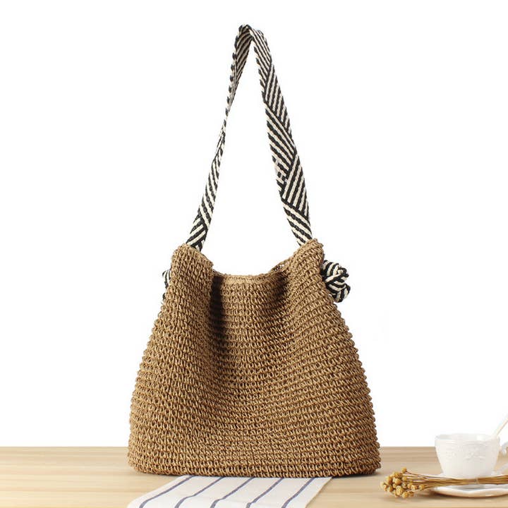 KNOTTED STRAP BEACH STRAW BAG_CWAB2012 for wholesale by ACCITY