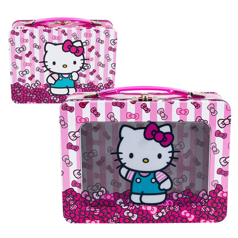 Deluxe Import Trading - Wholesale Lunch Bag/Box - Kids - Sanrio Hello Kitty Stripes Tin Large Lunch Box0