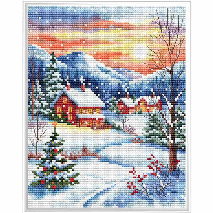 Cross Stitch Kit Counted Christmas Snowy Village BC8143 for wholesale by RTO&Collection D'Art (RTO Baltic OU)