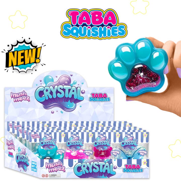 24pc Assortment Taba Squishies Mushmeez Crystal Clear for wholesale by Beverly Hills Teddy Bear Company