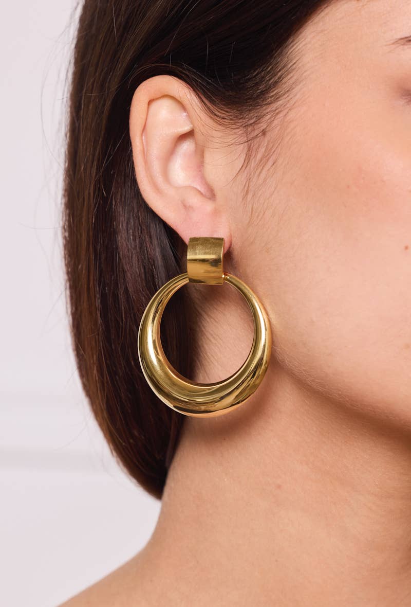 Gold Stainless steel earrings 124AQ360 for wholesale on Faire