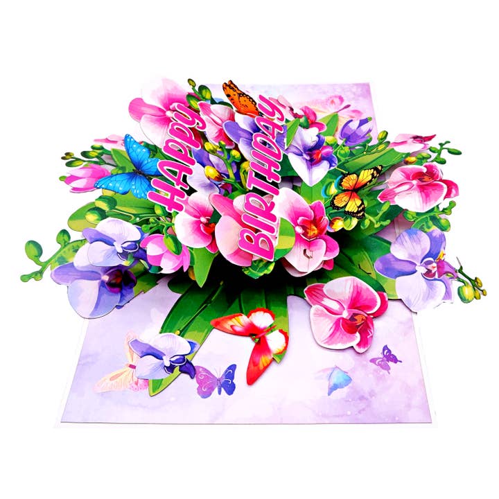 Wonder Paper Art – wholesale Everyday greeting card – Happy birthday Floral Pop Up Card