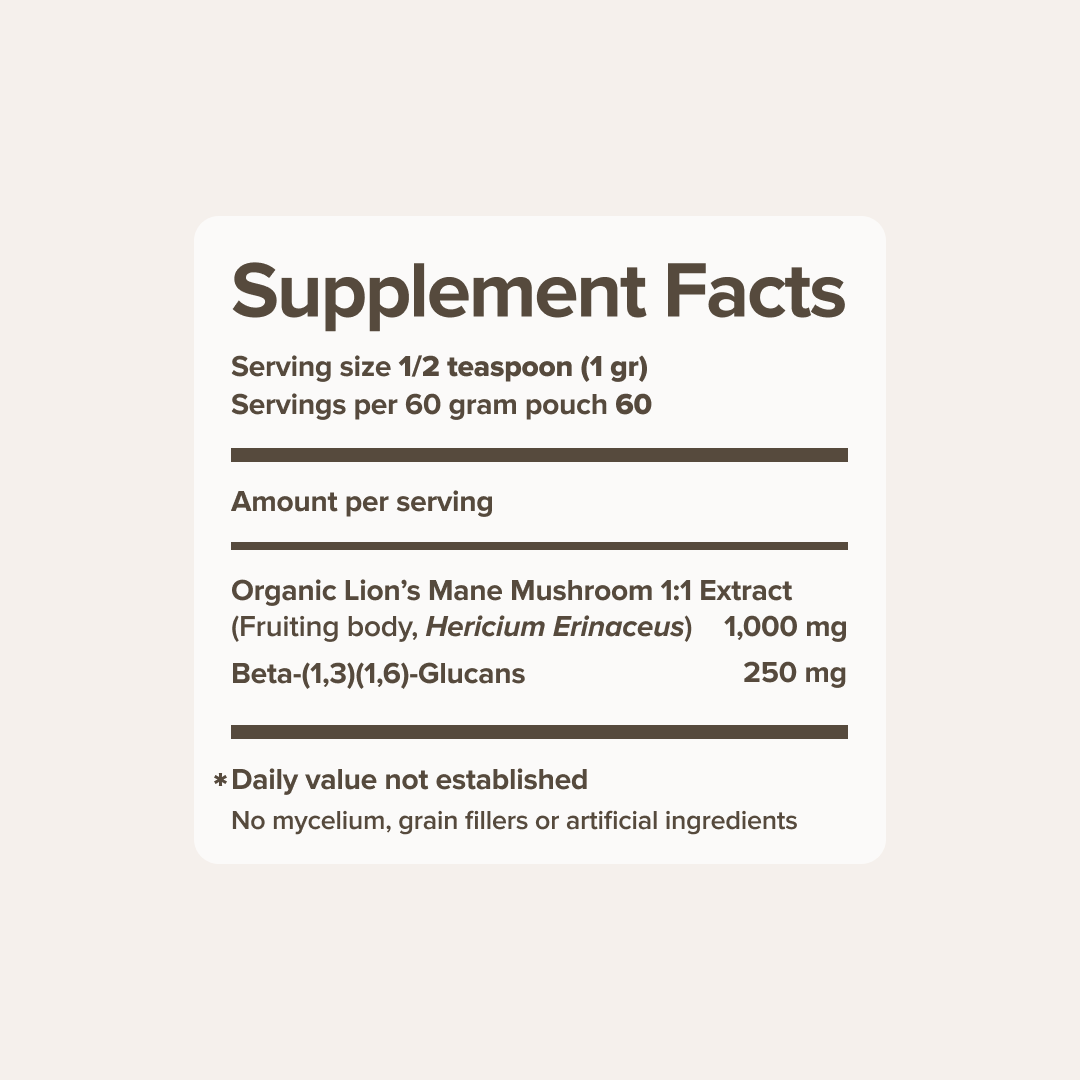 Bloomable Natural Products - Wholesale Protein/Superfood Powder - Lion's Mane Mushroom Extract Powder (60 gr)3