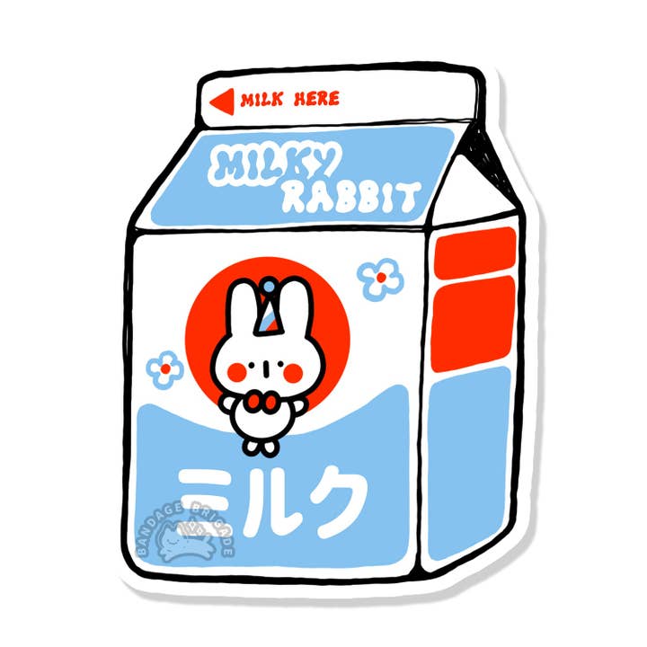 Milky Rabbit kartongklistermärke för wholesale av Bandage Brigade