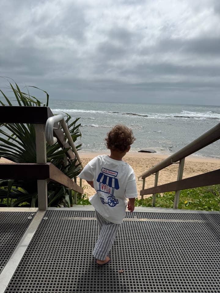 White Ice Cream Shop Tee for wholesale on Faire7