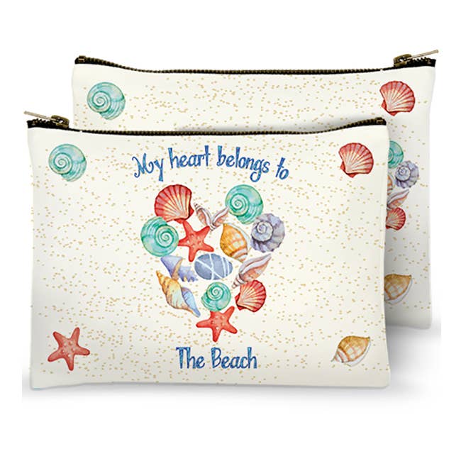 Bolsa con cremallera - Mi corazón pertenece a (Nombre Drop) para venta al por mayor de Mariasch Studios