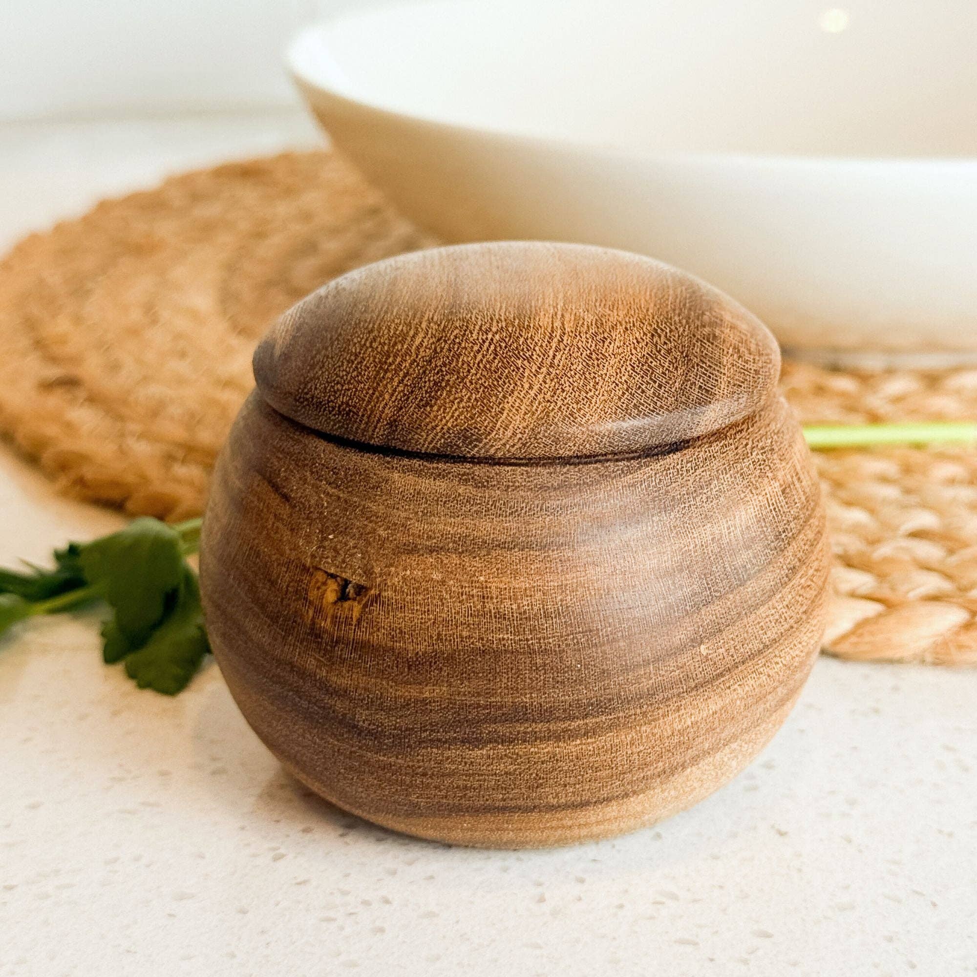 Upavim Crafts - Wholesale Salt & Pepper Shaker Set - Reclaimed Wood Salt Box with Lid2