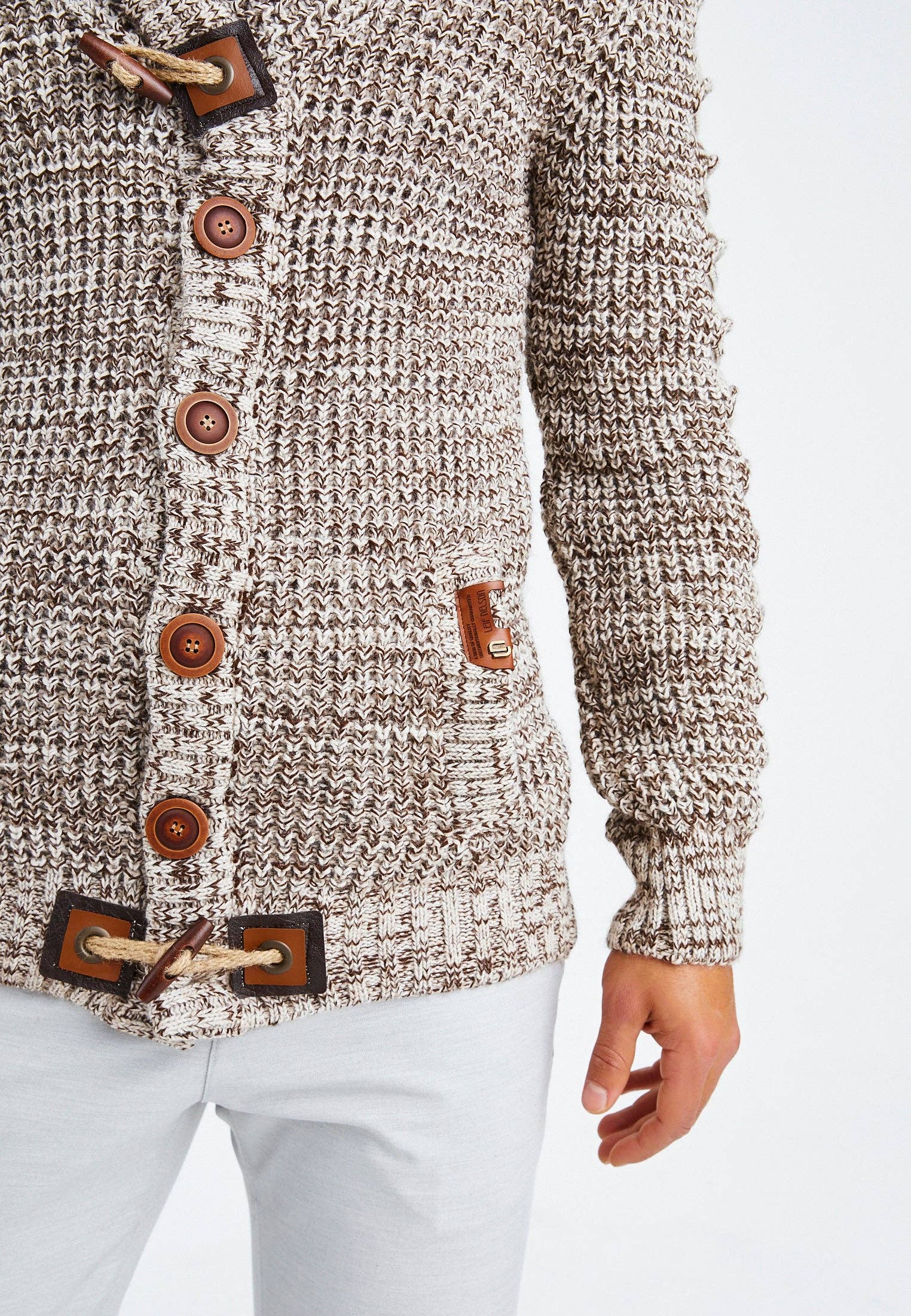 Leif Nelson GmbH - Wholesale Knit Sweater - Men's - Men's Knit Sweater Chunky Knit Shawl Collar LN-55859