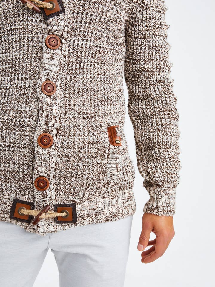 Leif Nelson GmbH - Wholesale Knit Sweater - Men's - Men's Knit Sweater Chunky Knit Shawl Collar LN-55859