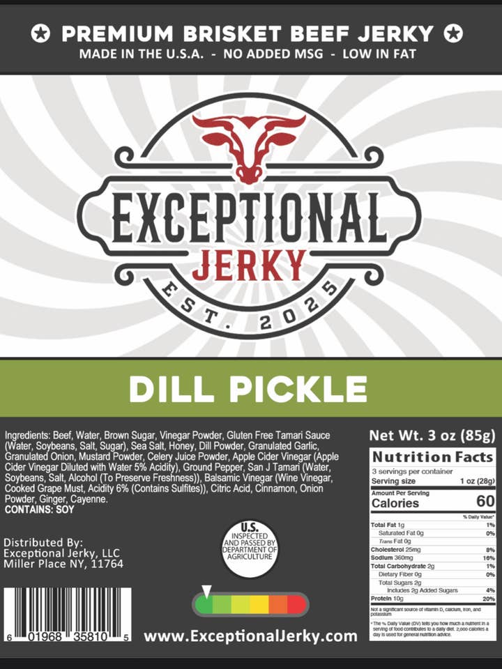 Dill Pickle for wholesale by Exceptional Jerky LLC