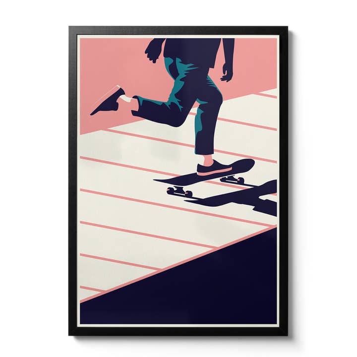 Summertime Travel Skate - Giclée Print for wholesale by Telegramme Paper Co.