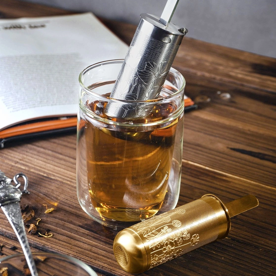 01living Ltd - Wholesale Tea Strainer/Infuser - Tea Stick Infuser Loose Leaf Tea Strainer Papaver Gold2