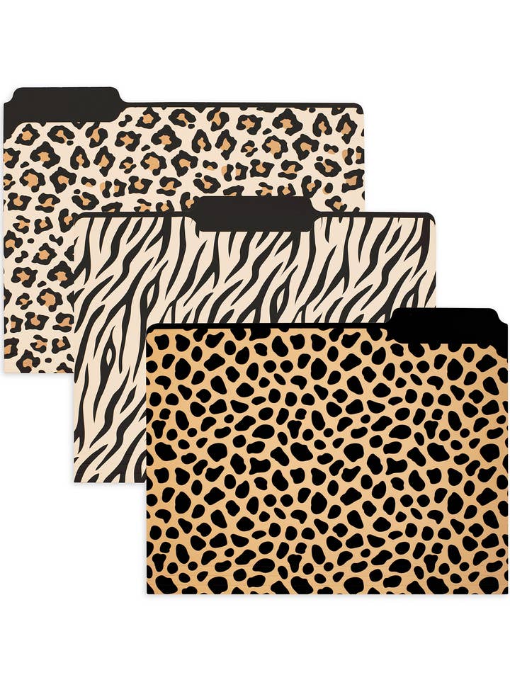 File Folders, Leopard for wholesale by Steel Mill and Co.