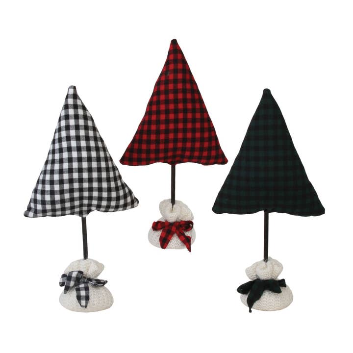 3 Asst Sm Plaid Tree-Various Colors for wholesale by Bright Ideas