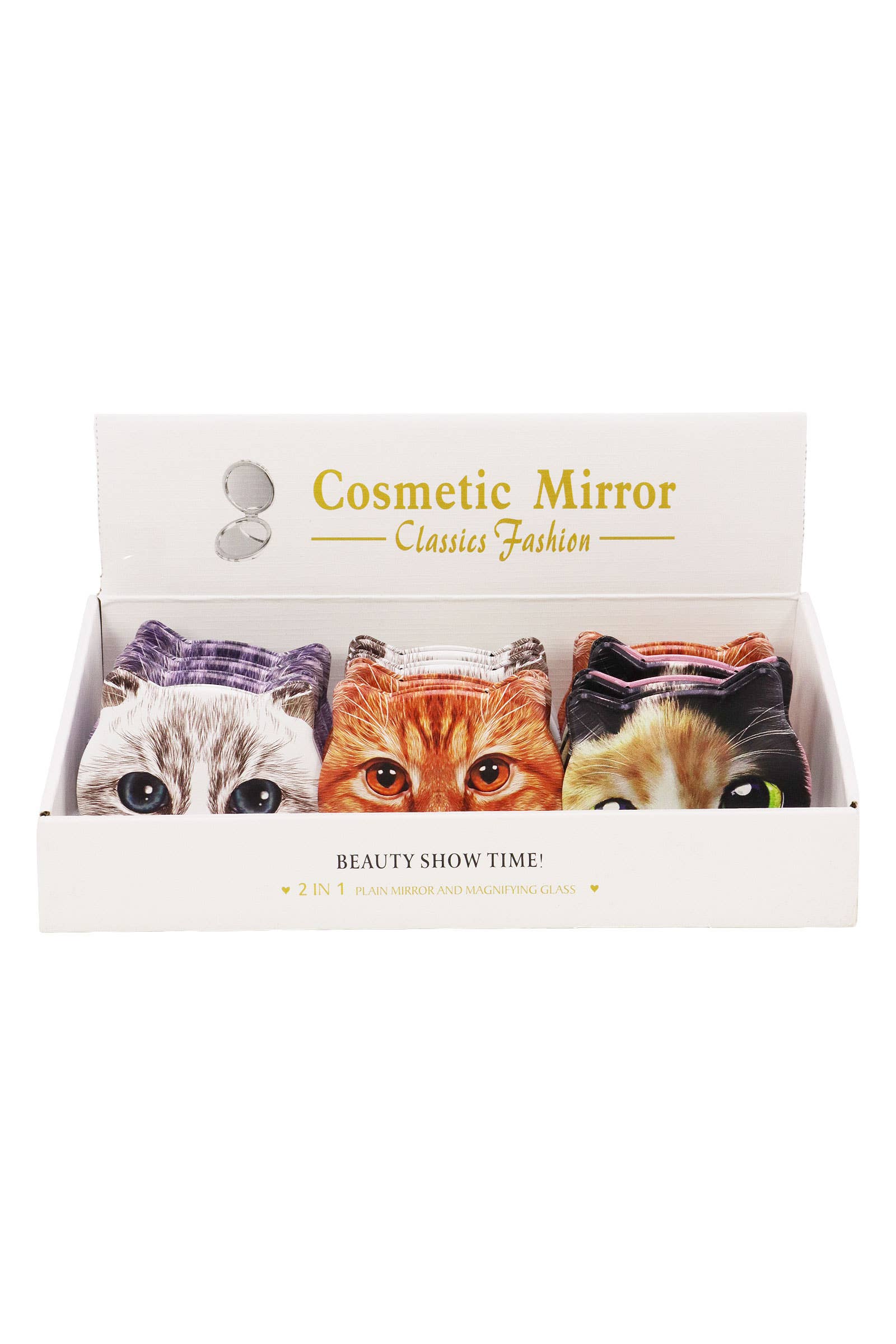 ASSORTED Kitty Cat Matte Compact Mirror for wholesale on Faire2