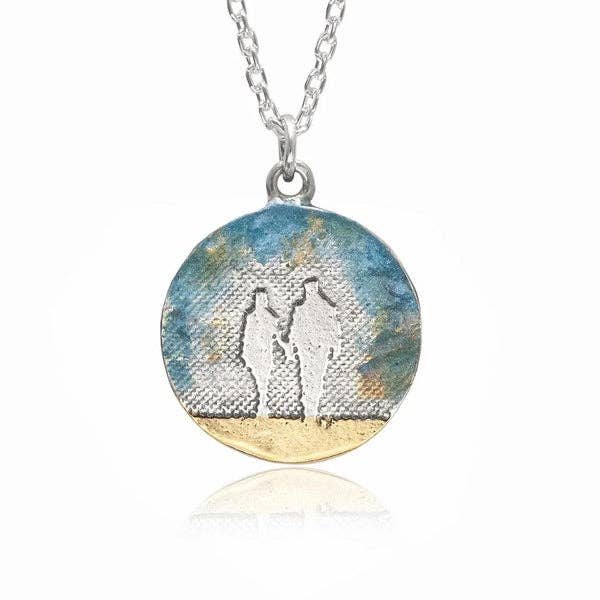 ROUND COUPLE NECKLACE WITH BLUE SKY, STERLING SILVER for wholesale by Charlotte Lowe
