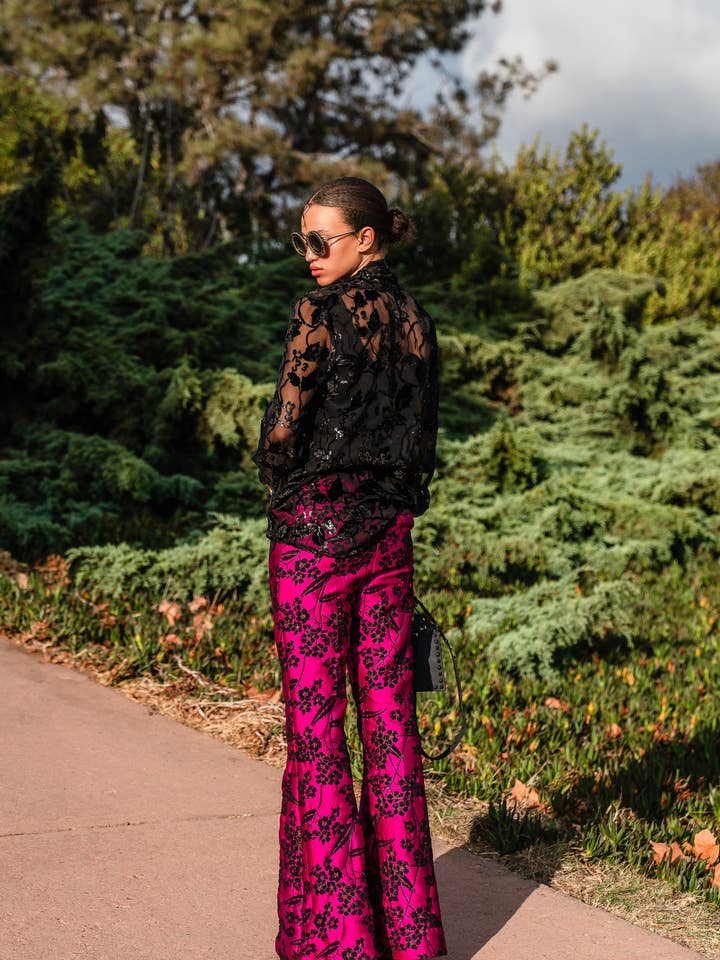 Jennafer Grace - Wholesale Blouse - Women's - Shimmer Lace Tie Front Blouse2