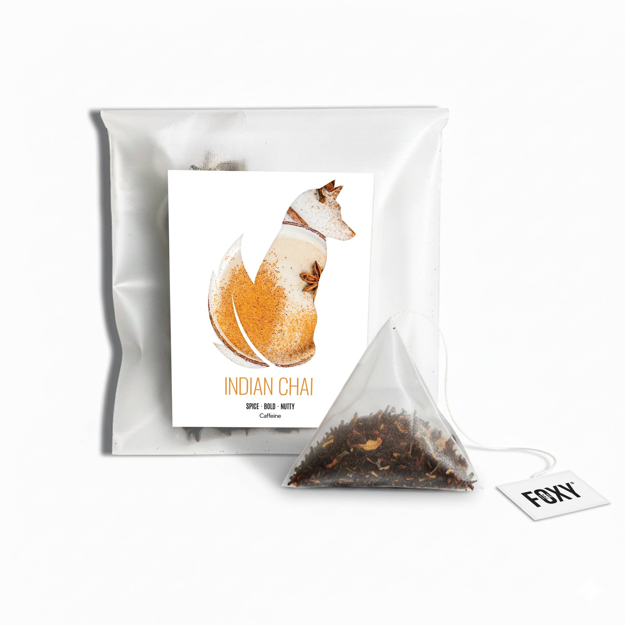 Foxy Tea® – Engroshandel Løs te – Pyramide-tepose til én kop (individuelt indpakket)3