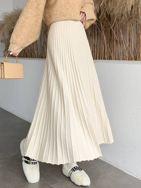 Marayn - Wholesale Skirt – Women’s - Chic ALine Knit Maxi Skirt AutumnWinter26