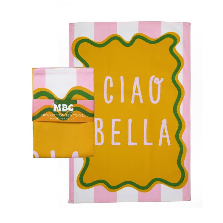 Ciao Bella Tea Towel for wholesale by Maddison Ball Creative