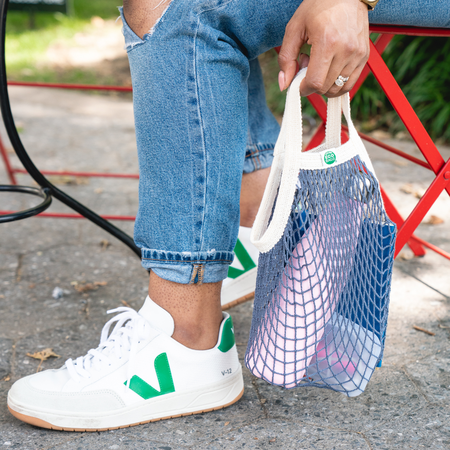 ECOBAGS – Großhandel Henkeltasche – Damen – Mini-Netztasche aus Bio-Baumwolle5