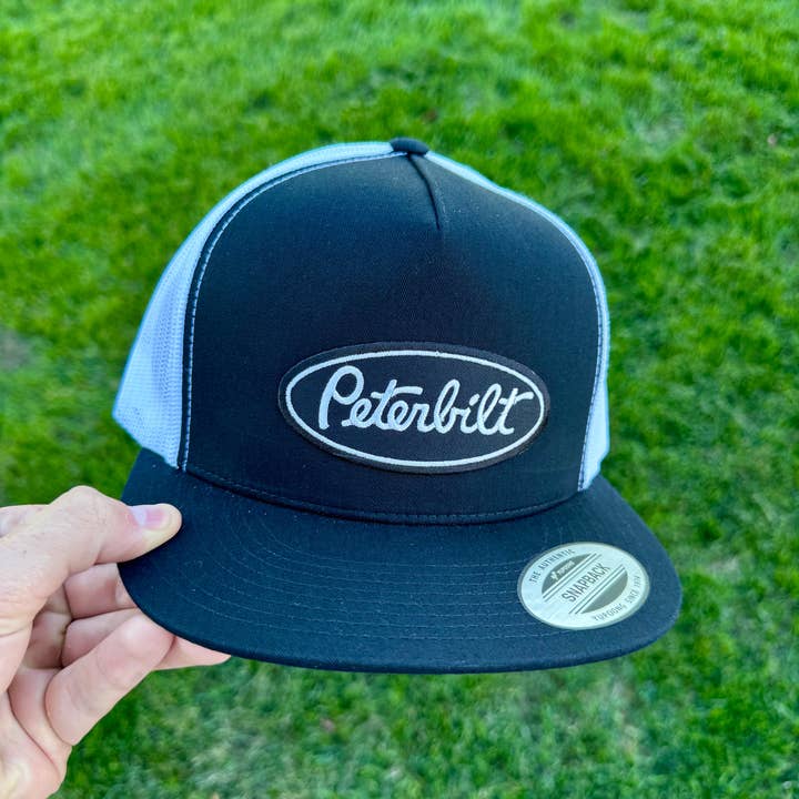 River Bent Hat Co. - Wholesale Trucker Hat - Unisex - Peterbilt Black/White Snapback2