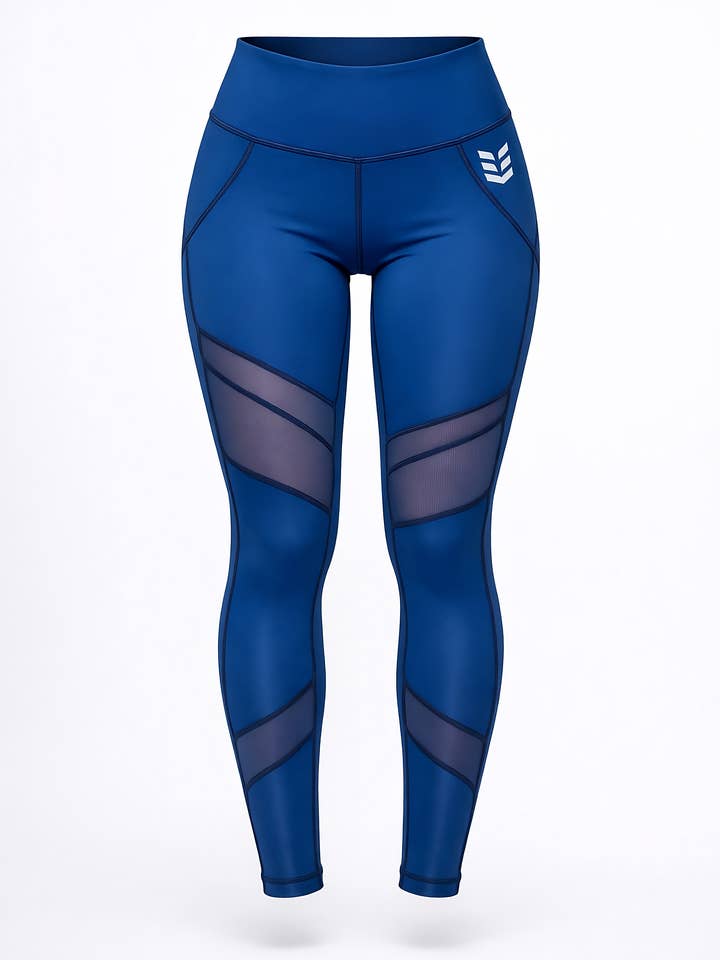 Yoga, sport & lounge leggings elastic, blue, shaping for wholesale by Empire Embodied