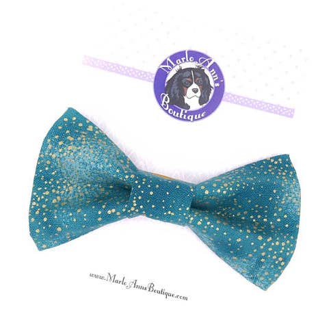 Fliege Herbst in Blaugrün und Gold für den Großhandel von Marlo Ann's Boutique