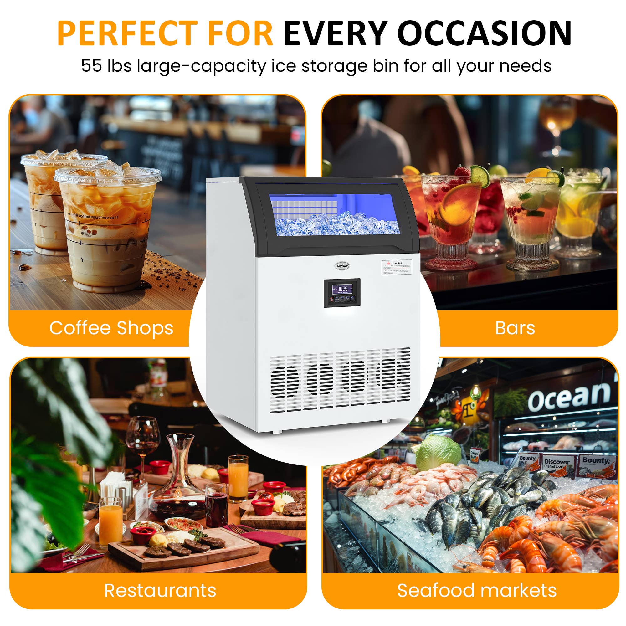 Heynemo - Wholesale Kitchen Appliance - Ice Maker, 265LBS/24H Ice Maker with 55LB Storage Bin5