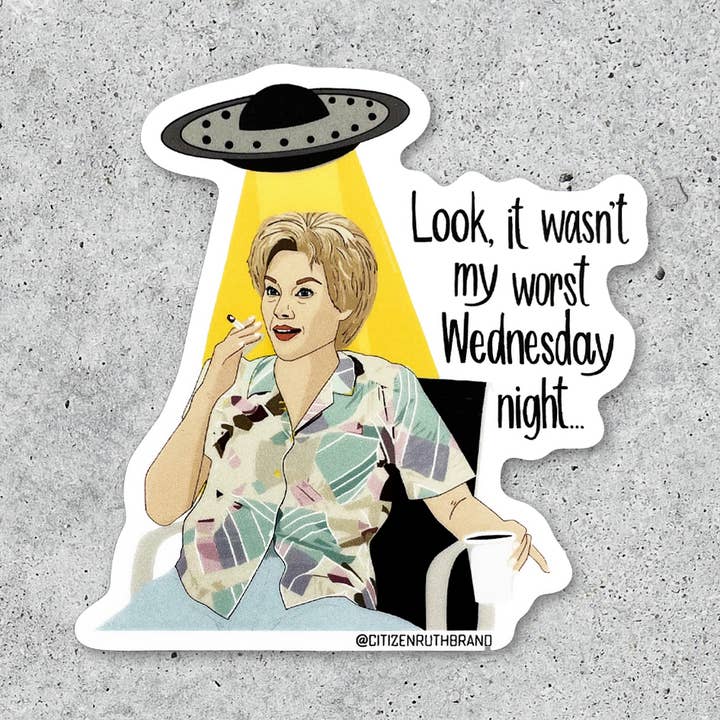 SNL Alien Abduction vinyl sticker for wholesale by Citizen Ruth
