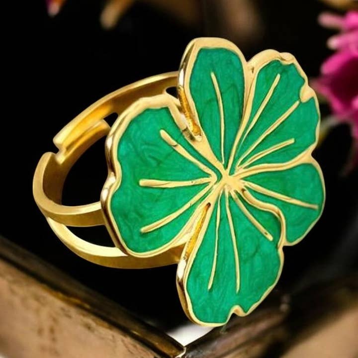 Anello "ZEPHIRA" regolabile in acciaio inossidabile smaltato per la vendita all'ingrosso da parte di TOURMALYN