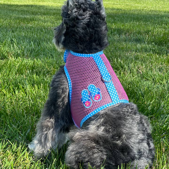 Doggie Design - Wholesale Pet Harness - Dog - Cool Mesh Dog Harness - Pink & Blue Flip Flop