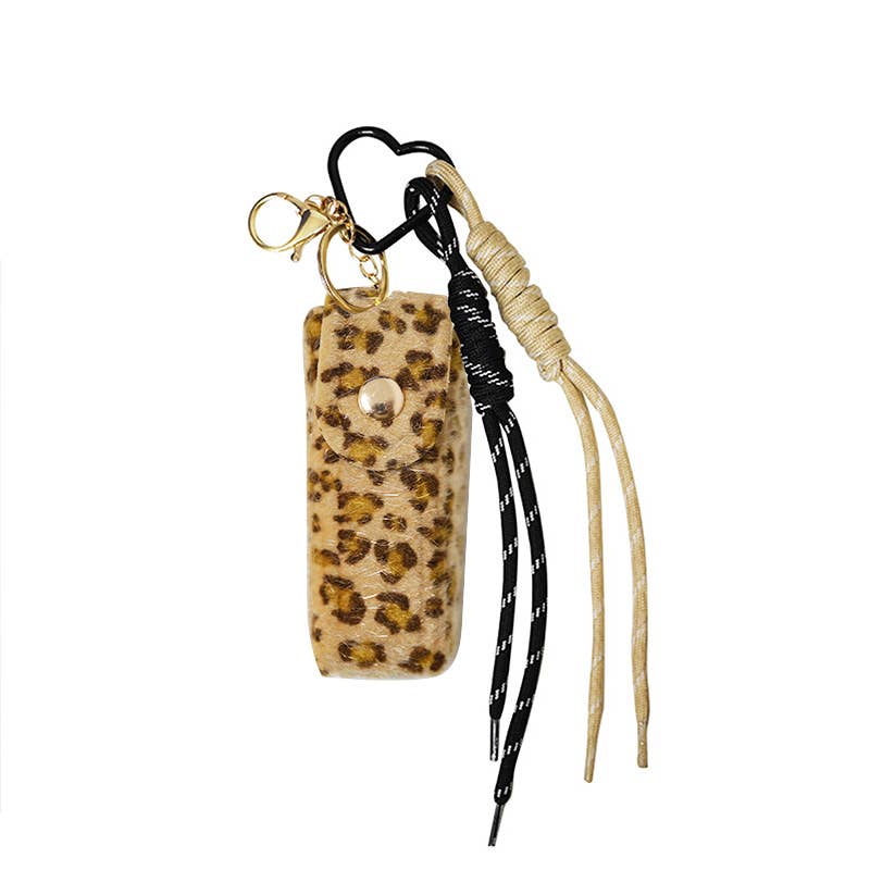 AMORINO SRL - Wholesale Keychain - Women's - LEOPARD PRINT FABRIC BAG CHARM KEYCHAIN4