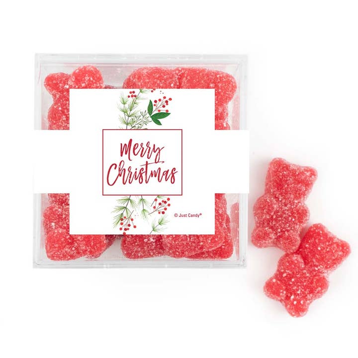 Just Candy - Wholesale Gummy - Christmas Cube Red Gummy Bears - Merry Christmas