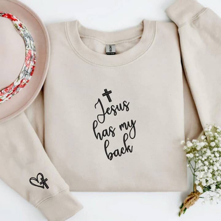 One Nine - Vente Sweat-shirt – femme - Chandail brodé Jesus Has My Back