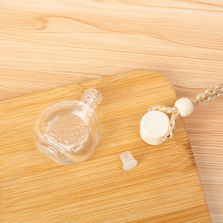 Candles Meta - Wholesale Car Freshener - Unisex - 10ML Car Flat Round Flower Pattern Perfume Empty Bottle3