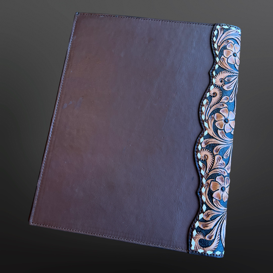 Westrian International - Vente Journal intime - Folio en cuir gravé en suède terracotta Boot Stitch1