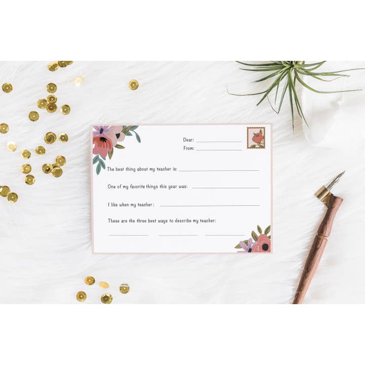 Teacher Appreciation Thank You Postcard Gift for wholesale by Art Ville Creations