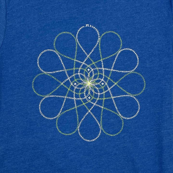 STORY SPARK - Wholesale Screen Printed T-Shirt - Unisex - PI-FINITY - Spirograph Pi Graphic T-shirt1