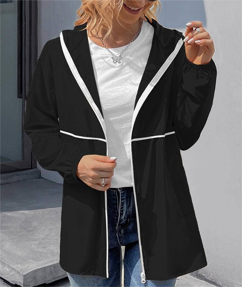 HIDDENBRAND - Wholesale Jacket - Women's - Zippered hooded jacket lightweight outdoor waterproof jacket9